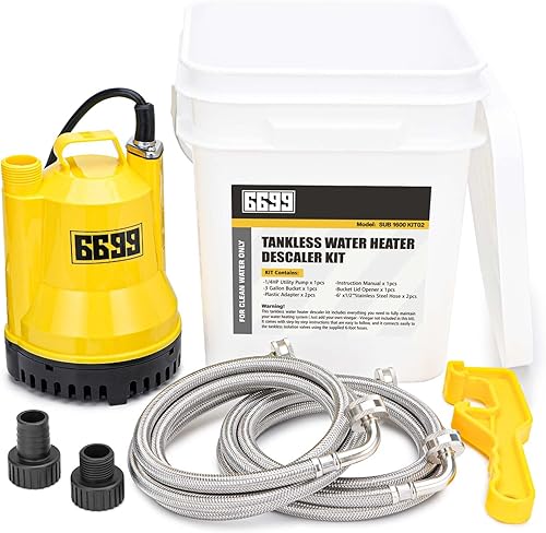 6699 Kit de limpieza de calentador de agua sin tanque Solo tienes que añadir vinagre descalcificador fácil de enjuagar calentadores de agua SUB 1500