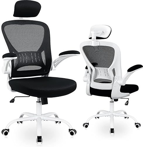Silla de oficina ergonómica de escritorio, cómoda altura ajustable con ruedas, soporte lumbar de malla, giratoria, computadora, hogar, oficina,