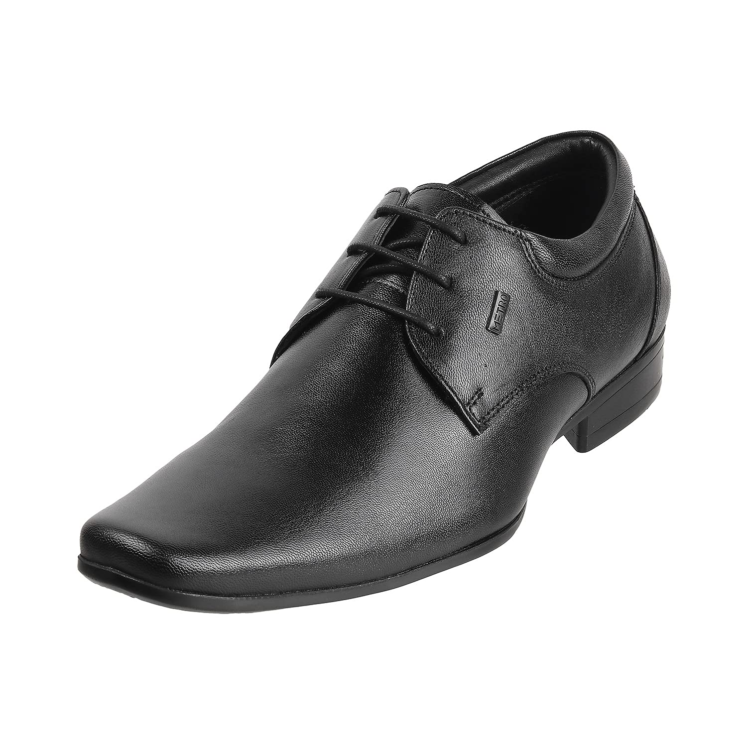 Men's Leather Texture Panel Stylish Lace-up Formal Shoes-image-11