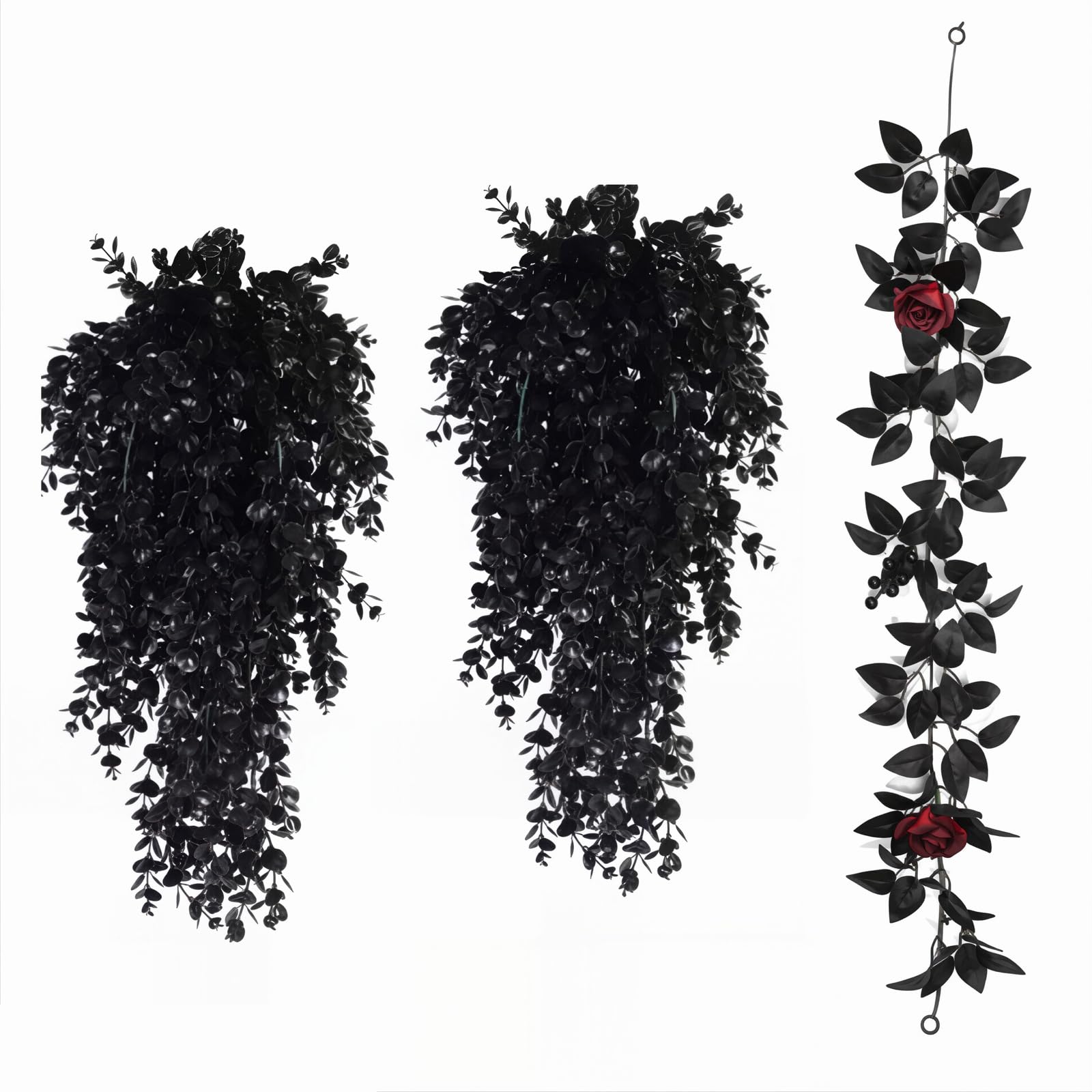 Pangboer 5 Piece Set Foliage Halloween Wall Decor, Vine Garland For Doorways, Photo Backdrops, Entry Spaces, Indoor Party Home Use Gothic Vine Garland Dark Foliage Decor Doorway Swag Party Backdrop Window Arch Staircase