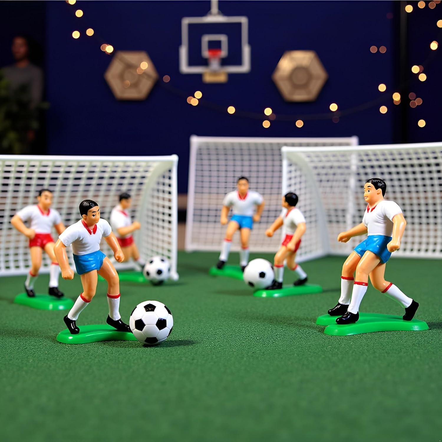 18Pcs White Soccer Cake Toppers Plastic Soccer Players Toy Football World Cup Party Cake Decorations Cake Toppers Cooking and Baking - Image 3