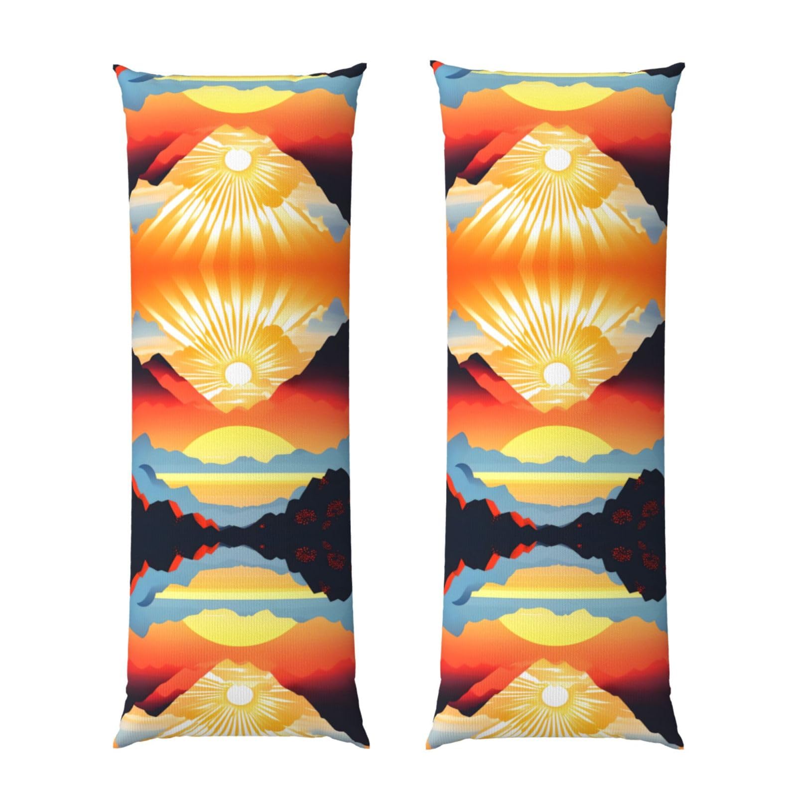 Bright sunrise Body Pillowcase 20x60-Ultra Soft Plush Long Pillow Cover with Hidden Zip for Sleeping