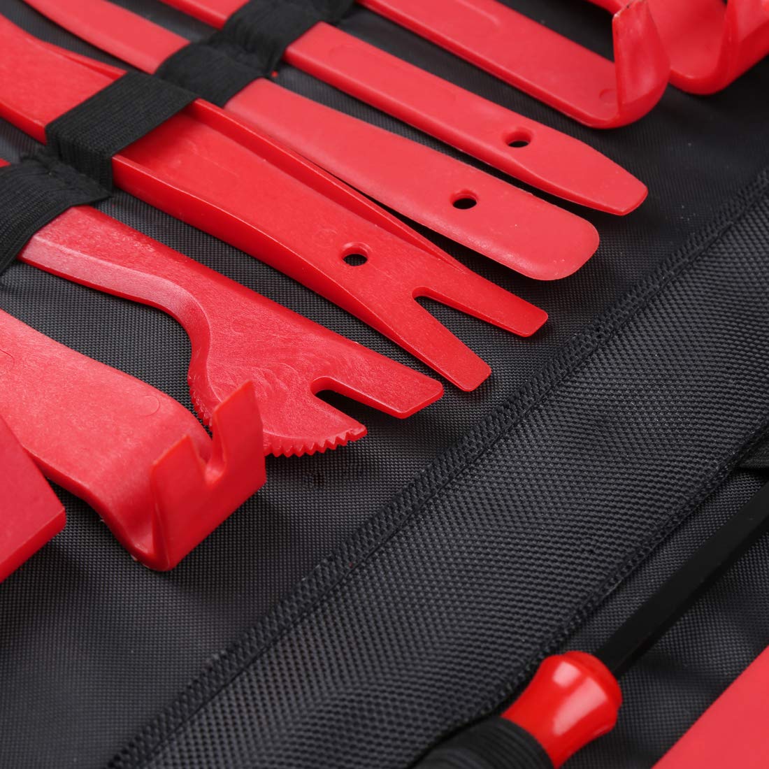 sourcing map Trousse à outils de démontage garniture voiture radio audio tableau Nylon Rouge