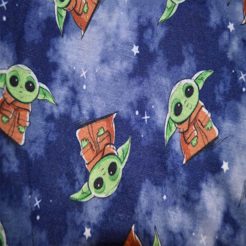 AME INTL Sleepwear Girls' Star Wars The Mandalorian Blue Cutest in Galaxy 3 Piece Pajama Set2