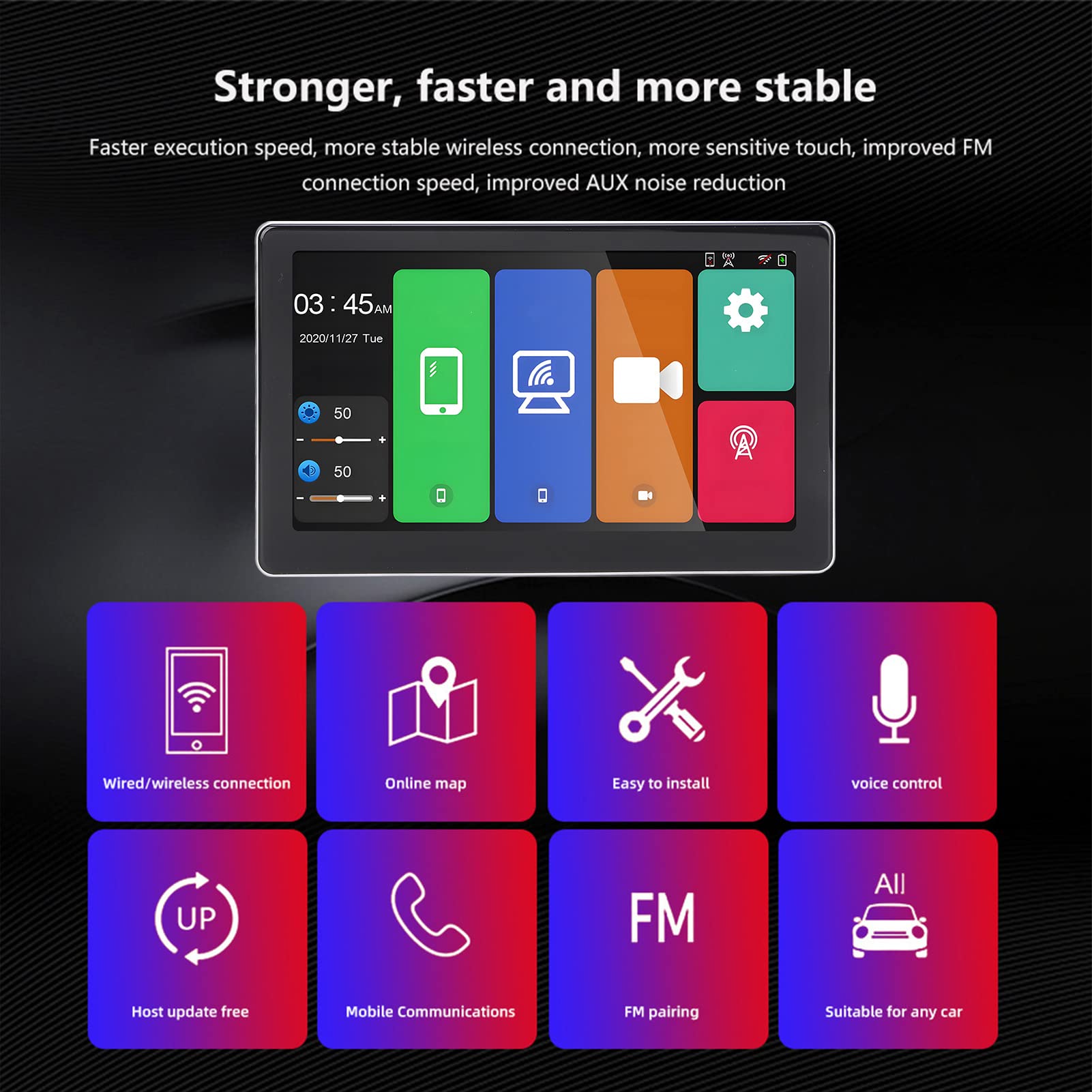 Kamera Samochodowa 4K, Kamera Samochodowa z Przednim Tylnym Obiektywem Szerokokątnym z 7-calowym Dużym Ekranem HD, Bezprzewodowy, Android AUTO, Monitor do Parkowania, (T20)