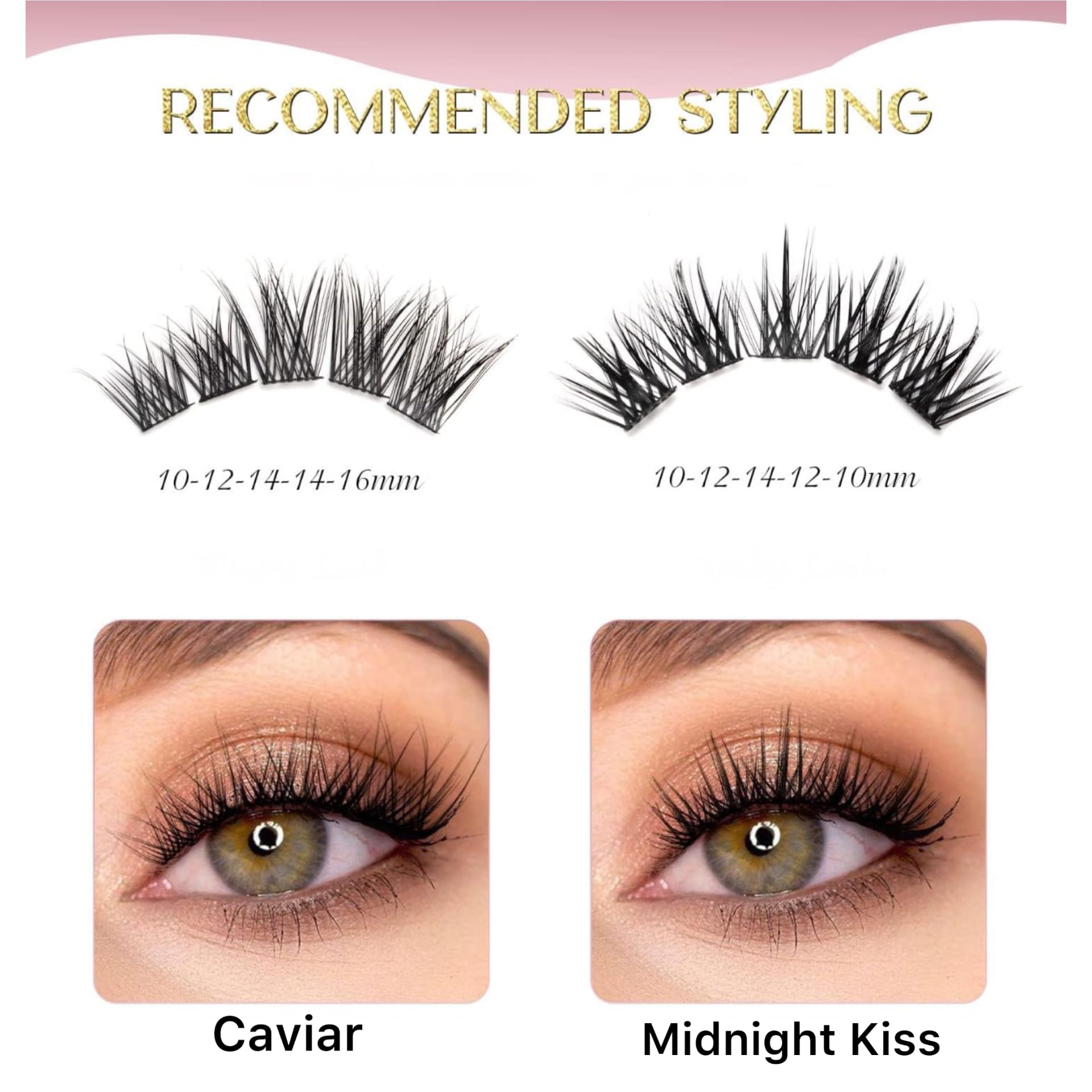 HEATHER’S LUX DIY Eyelash Lash Extension Kit Lash Clusters Lash Kit With 144 Pieces, Tweezers, Bond, Seal & Glue Remover False Eyelashes, Reusable Individual Segment Lashes (Caviar)