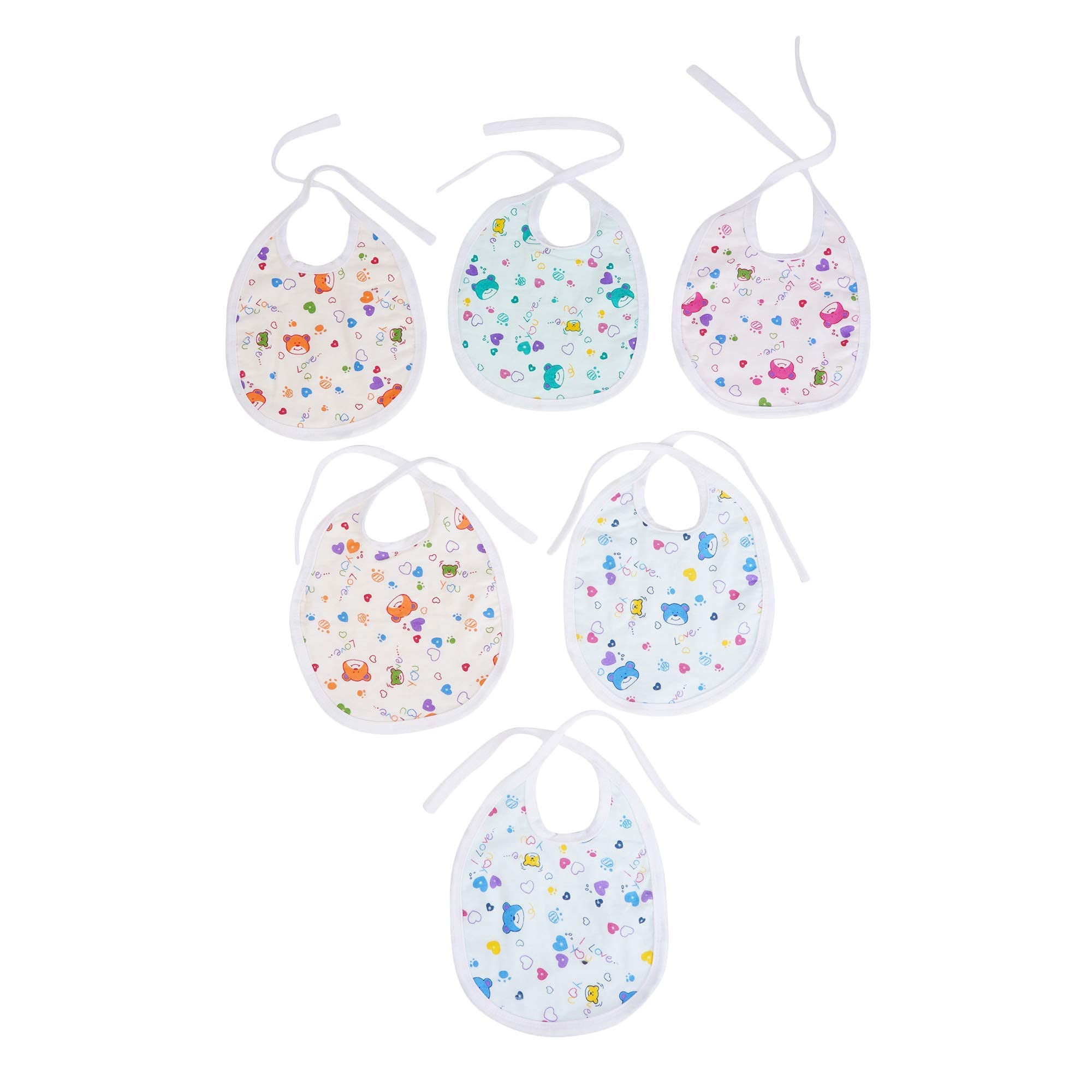 Da Anushi Soft Cotton Washable & Reusable Multicolor Highly Absorbing/Comfortable and Easily Adjustable Feeding Bibs In Apron Style For Babies,Toddlers,Infants-picture-24