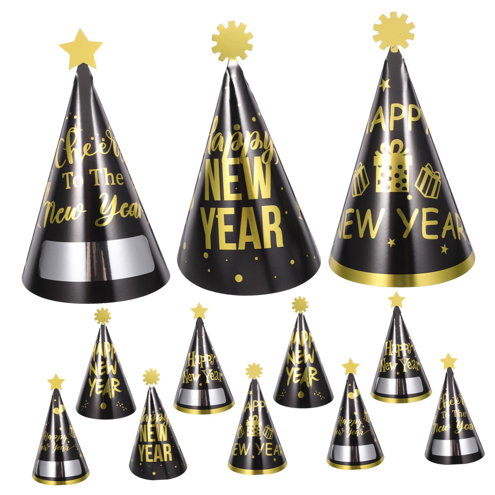 BESPORTBLE 60 Piezas Sombreros Cono para Fiesta de Año Unidades Decoración Ligera y para Celebración y Disfraces