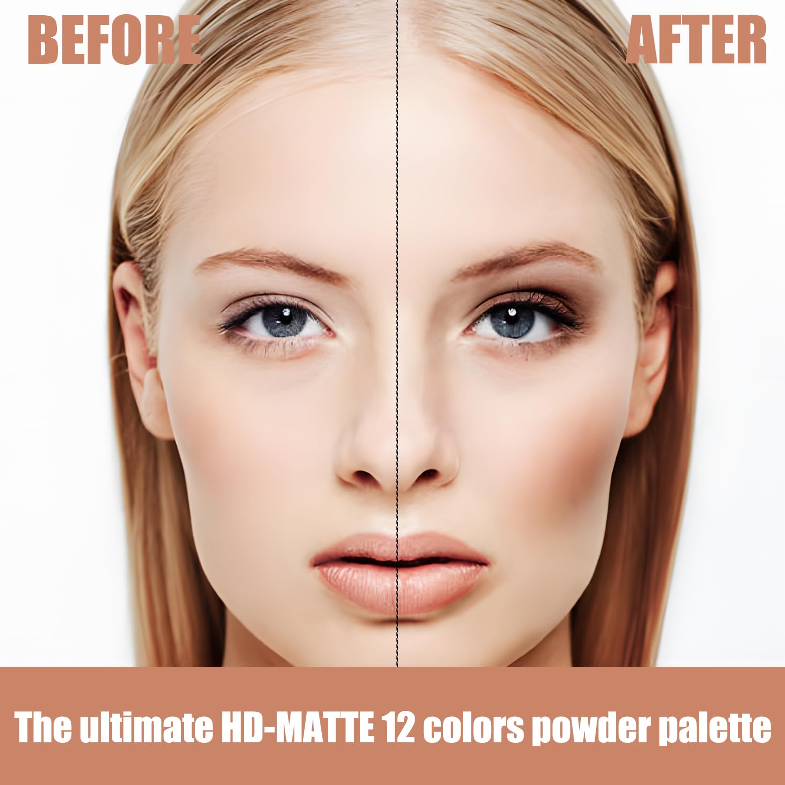Contour Palette, poudre anti-cernes contouring 12 couleurs avec pinceau à double tête, cadeaux de maquillage pour femmes, C