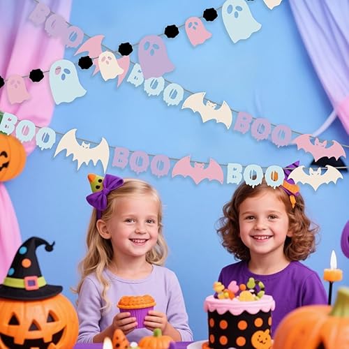 Miniatura 4 de Pancarta de Halloween pastel para decoración de Halloween, linda decoración de Halloween, guirnalda de fantasmas, fantasma, decoraciones de