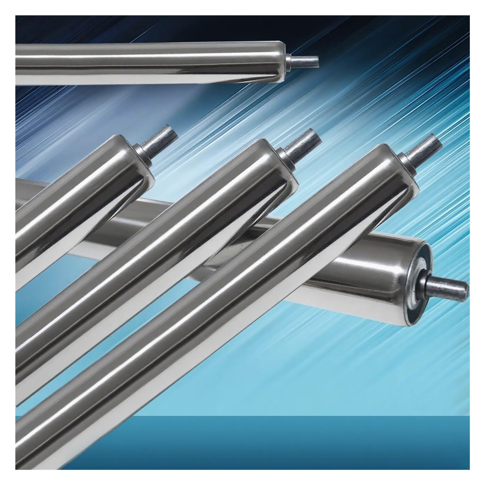 Rulli trasportatori in acciaio pesante Du inless, confezione da 5, 60 mm x 1000 mm, parti di ricambio per uso commerciale, prestazioni fluide ed efficienti, ideali per applicazioni industriali
