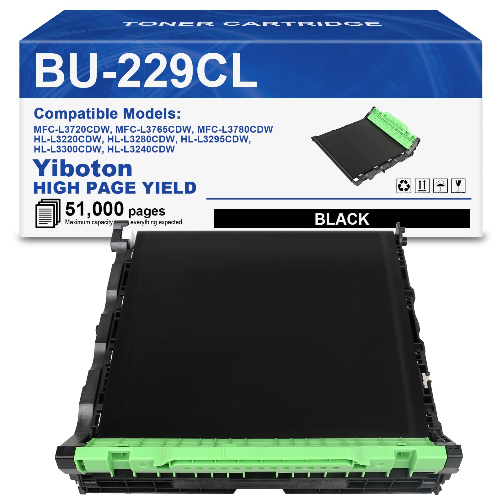 YiBoton BU-229CL BU229CL Transfer Belt Unit Compatible with Brother HL-L3220CDW HL-L3240CDW HL-L3280CDW HL-L3295CDW HL-L3300CDW HL-L8245CDW MFC-L3720CDW MFC-L3765CDW MFC-L3780CDW MFC-L8395CDW