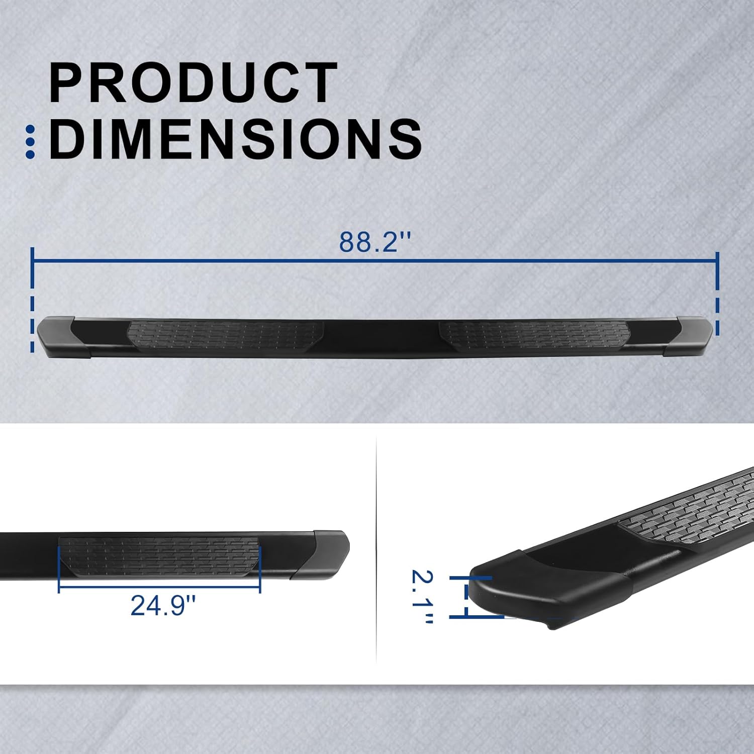 Running Boards - Compatible with Dodge RAM 1500 (2009-2018, 2019-2024), 2500/3500 Crew Cab (2010-2024), 6.29" Aluminum Step Bars