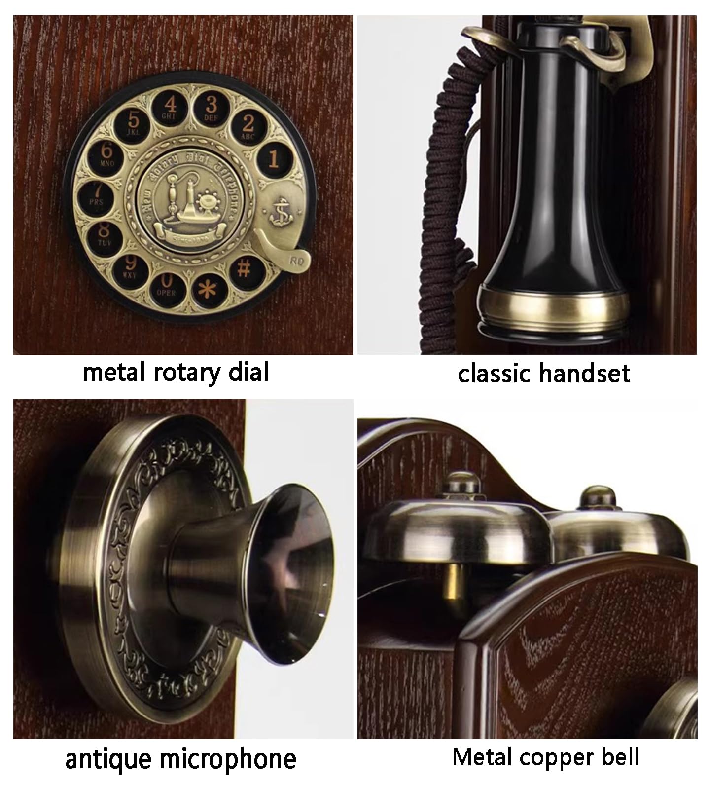 Ozdoba W Kształcie Telefonu Retro, Telefon Ścienny Vintage, Antyczne Telefony Stacjonarne Z Obrotową Tarczą, Staromodna Dekoracja Ścienna Do Domu Lub Biura