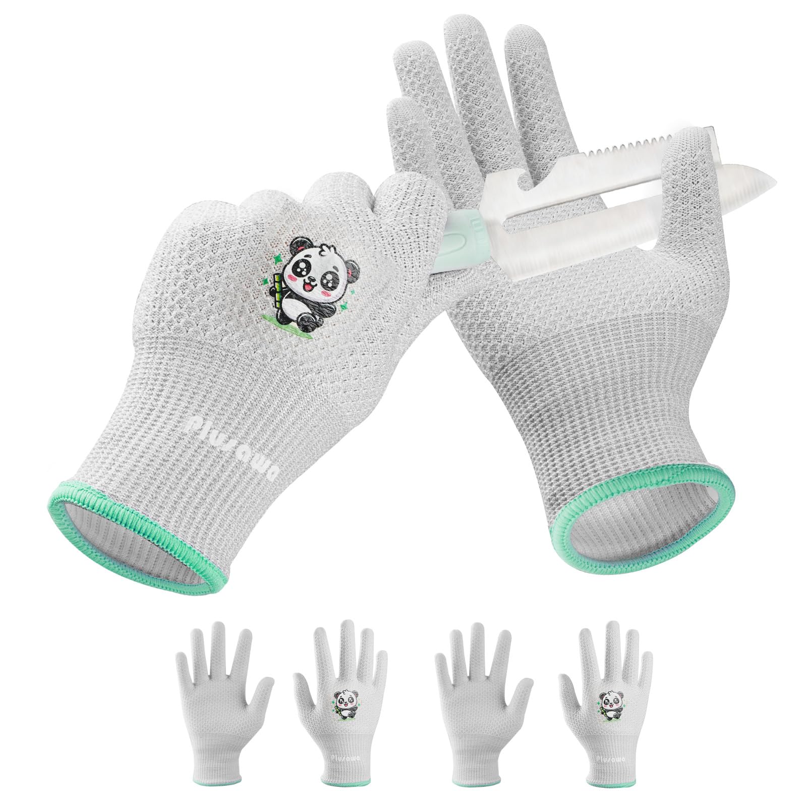 Plusawa 2 Pairs Kids Gardening Gloves for Age 3-12,Cut Resistant Kid Protective Gloves, Breathable, Flexible and Non-Slip for Girls and Boys-S