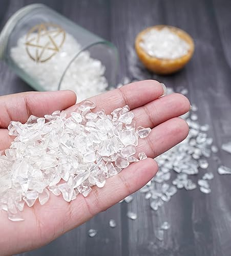 Miniatura 5 de ZAICUS Chips de cristal de cuarzo transparente a granel, piedras preciosas curativas naturales de forma irregular, piedra triturada Reik curativa,