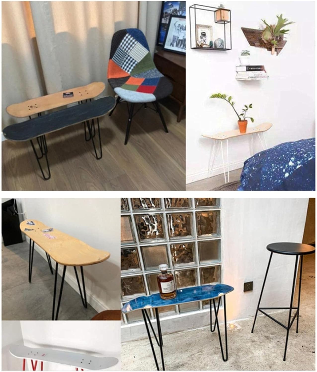 FEBRONG Skateboard Accessories Solid Stool BracketChair Leg Bracket Iron Shoe Changing Foot General-Black