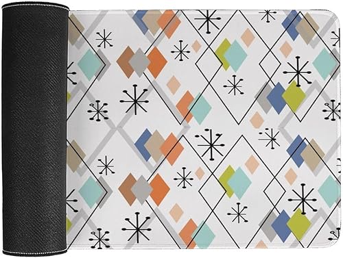 Miniatura 3 de Europen - Alfombrilla de mouse impermeable para juegos de mediados de siglo, fondo abstracto, impresión de diamantes coloridos de mediados de siglo,