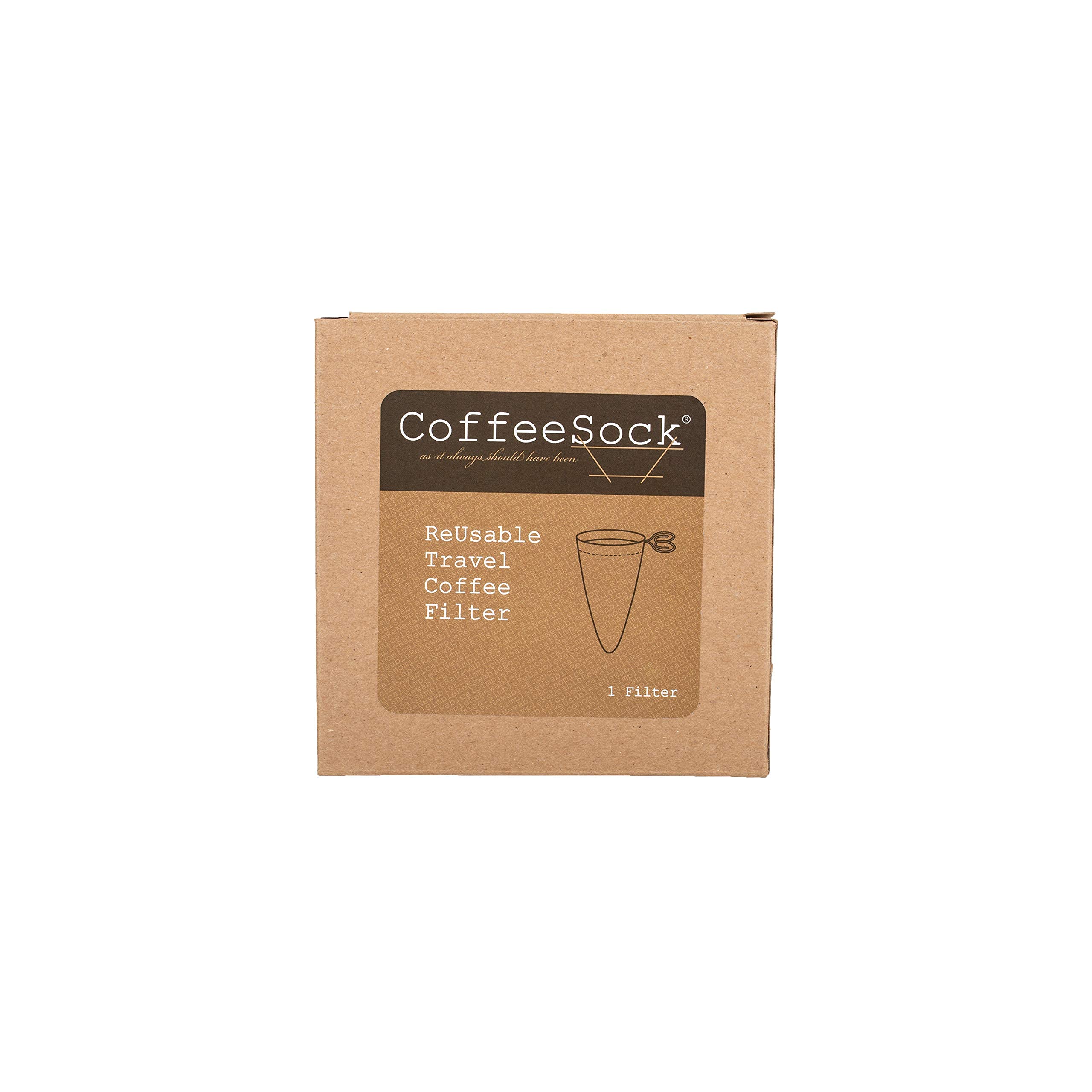 CoffeeSock Filtros reutilizables de café de algodón orgánico (Certificado por GOTS) (estilo de viaje) 5 x 8,25 Natural