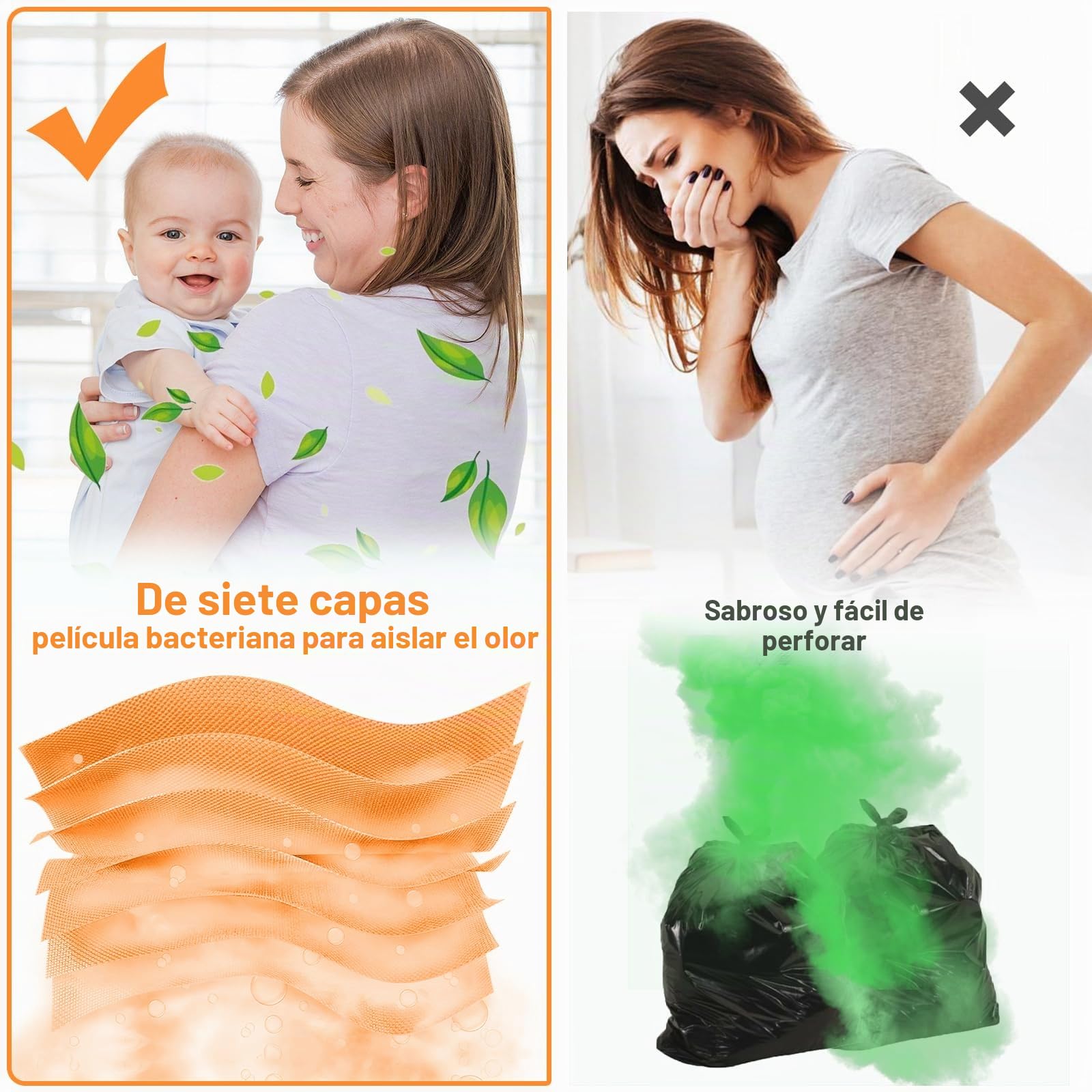 12 Recambios Contenedor de Pañales Compatible con Tommee Tippee, Bolsa de Relleno para Papelera Pañales Bebe Compatible con Angelcare et Tommee Tippee et Litter Locker II Recambios