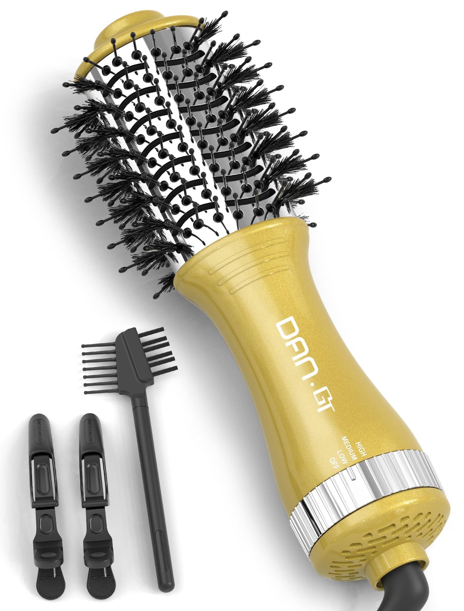 2 Inch Travel Blow Dryer Brush, Dual Voltage 120-240V, 4-in-1 Styling 2 inches