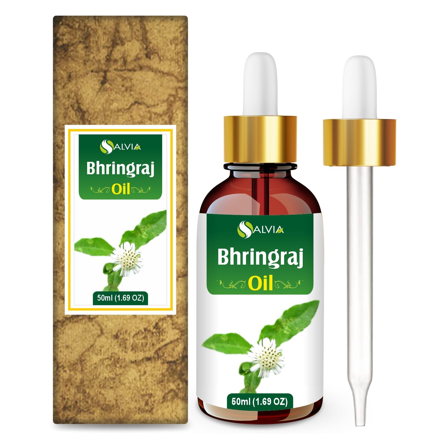 Bhringraj Oil Cosmetic Grade (50 ml / 1.69 fl oz) with Dropper - Nourishing Natural Oil for Scalp & Hair Care DIY Formulations