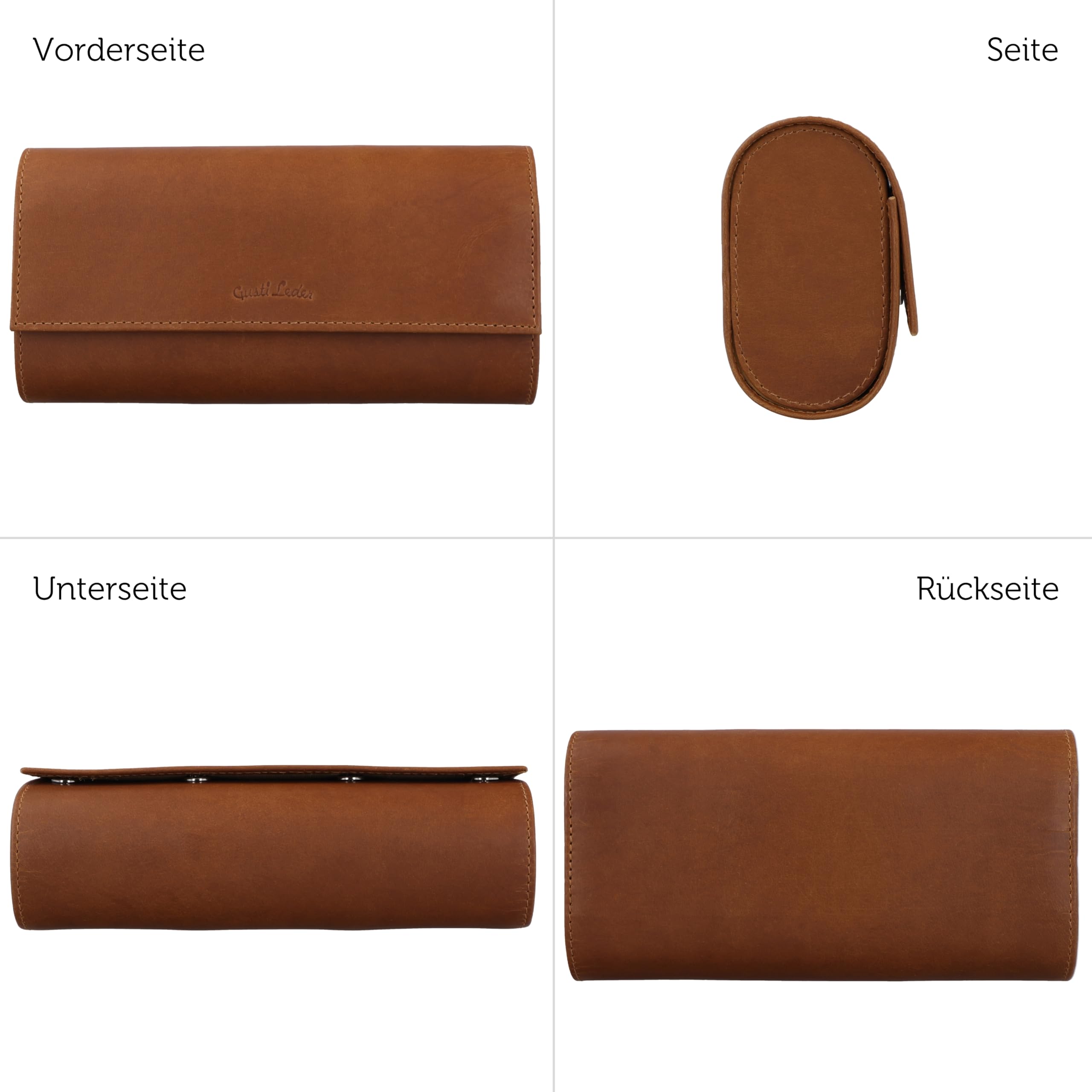 Gusti Leder Uhrenrolle Neven - Uhrenrolle mit Platz für drei Uhren