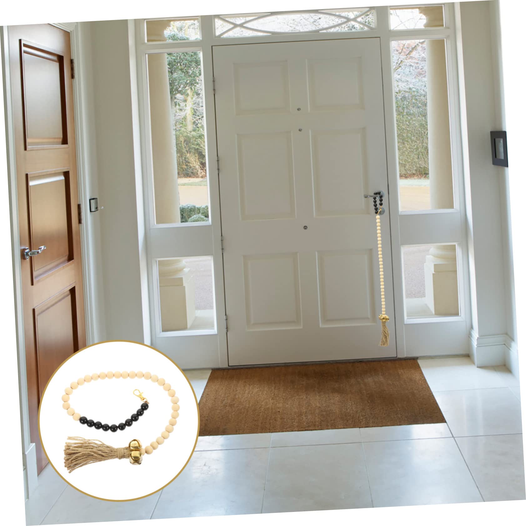 COSMEVIVI 5pcs Puppy Training Bell Dog Door Bell Traction Rope Beads Woven for Pet