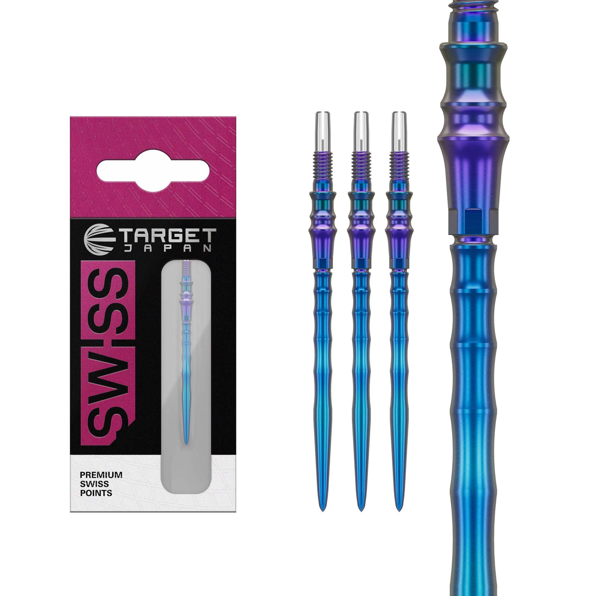 Target Japan Premium Swiss Points, 3 Pack Set of Tips 40MM – Blue | Change Dart Points, Spare Tips, Professional Darts Accessories