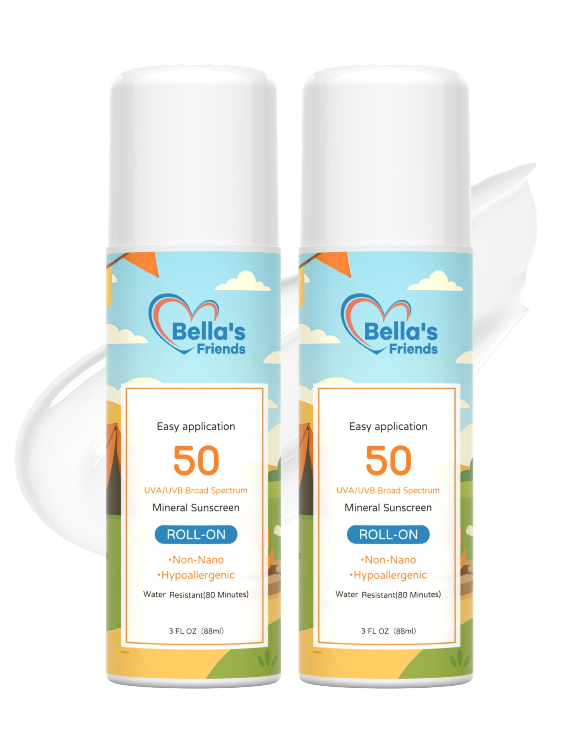Bella's Friends Kids Roll-On Mineral Sunscreen SPF 50