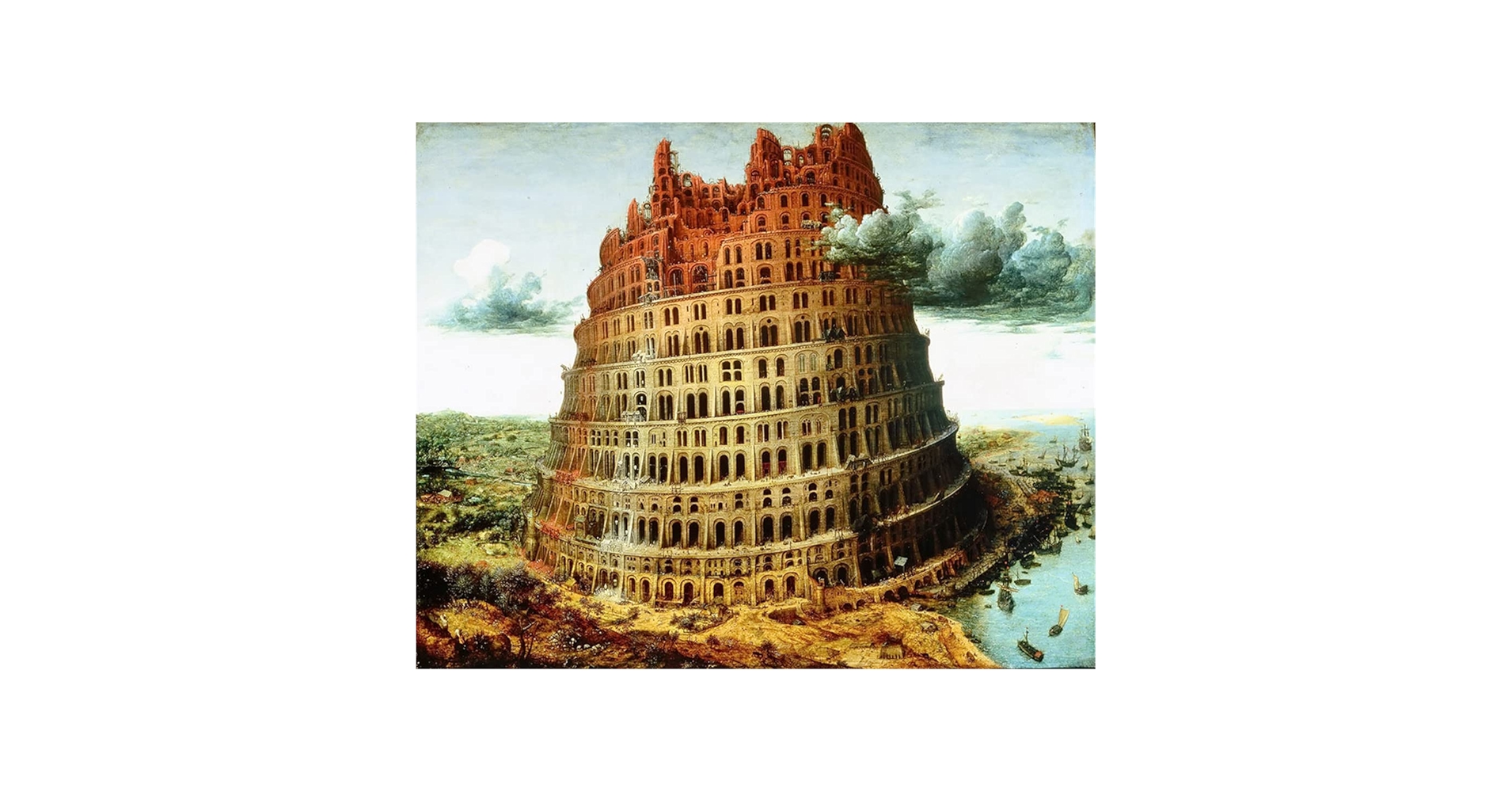 輸入雑貨　天然水晶石　ピーテル・ブリューゲル作　『バベルの塔』　クリスタルアート 輸入雑貨天然水晶石ピーテル・ブリューゲル作『バベルの塔