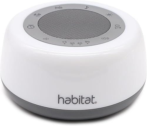Habitat Máquina de ruido blanco, luz nocturna multicolor, 25 sonidos de relajación, Bluetooth, 4 opciones de temporizador, 15 niveles de volumen
