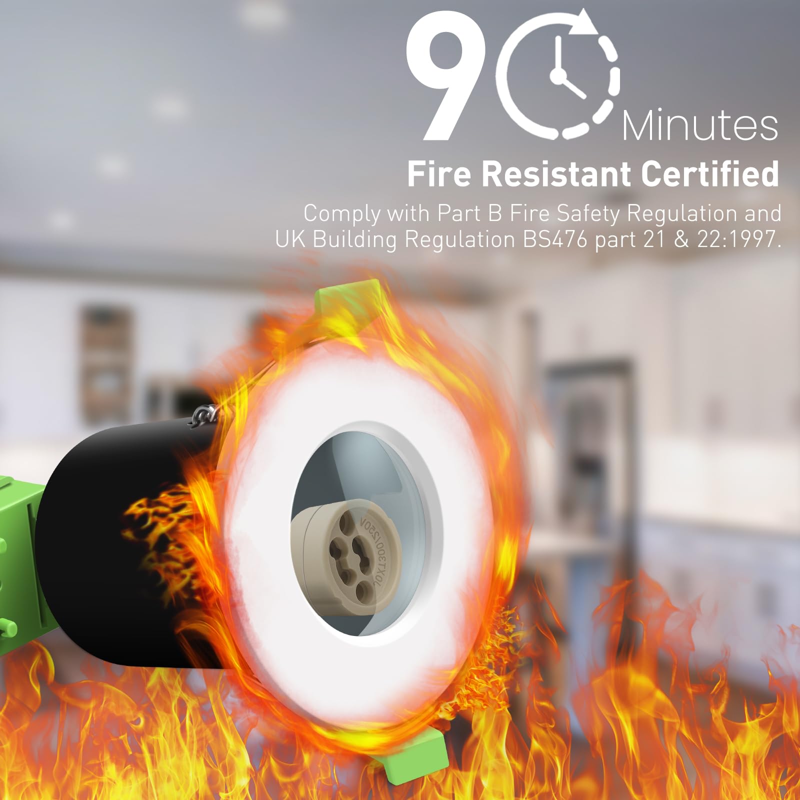 ALUSSO LED Fire Rated Downlight Can GU10 Recessed Ceiling, Twist & Lock Downlight IP65 Waterproof Spotlight - Image 3