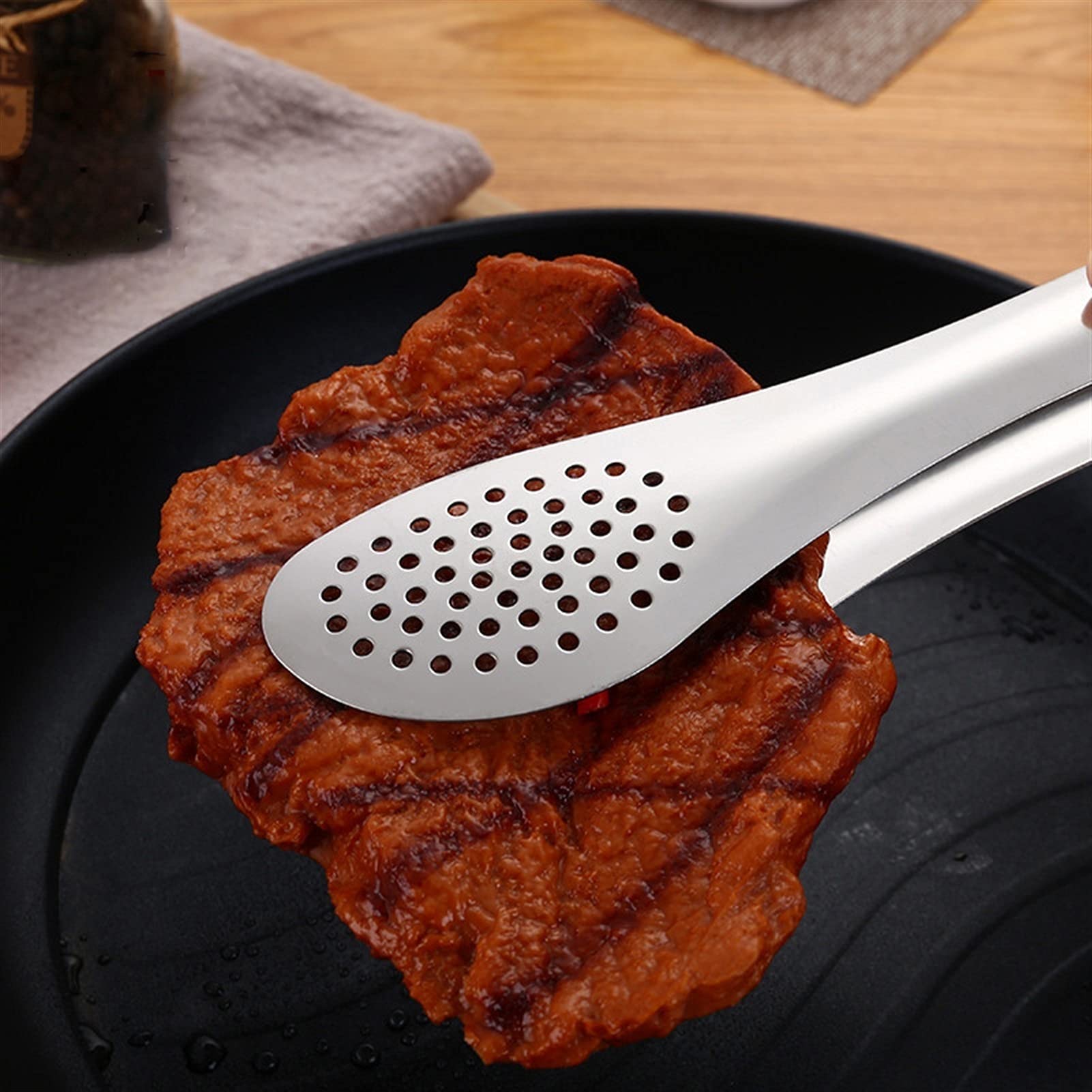 Pinzas de Cocina (1 Unidad), antiadherentes, antiescaldaduras, para Pan, Barbacoa, Carne, Accesorios para Parrilla, 1 Pieza de 5 Pulgadas (12,7 cm)