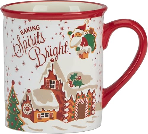 Miniatura 2 de Certified International Santa's Retro Set de 4 tazas 5.25" x 3.75" x 4.25" 18 onzas, ideal para cacao caliente junto a la chimenea, café, un café