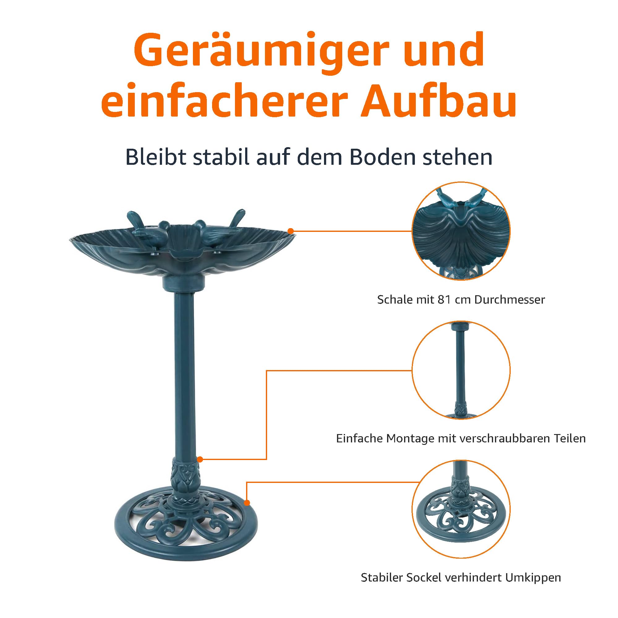 Amazon Basics Vogeltränke, 81 cm, Grün