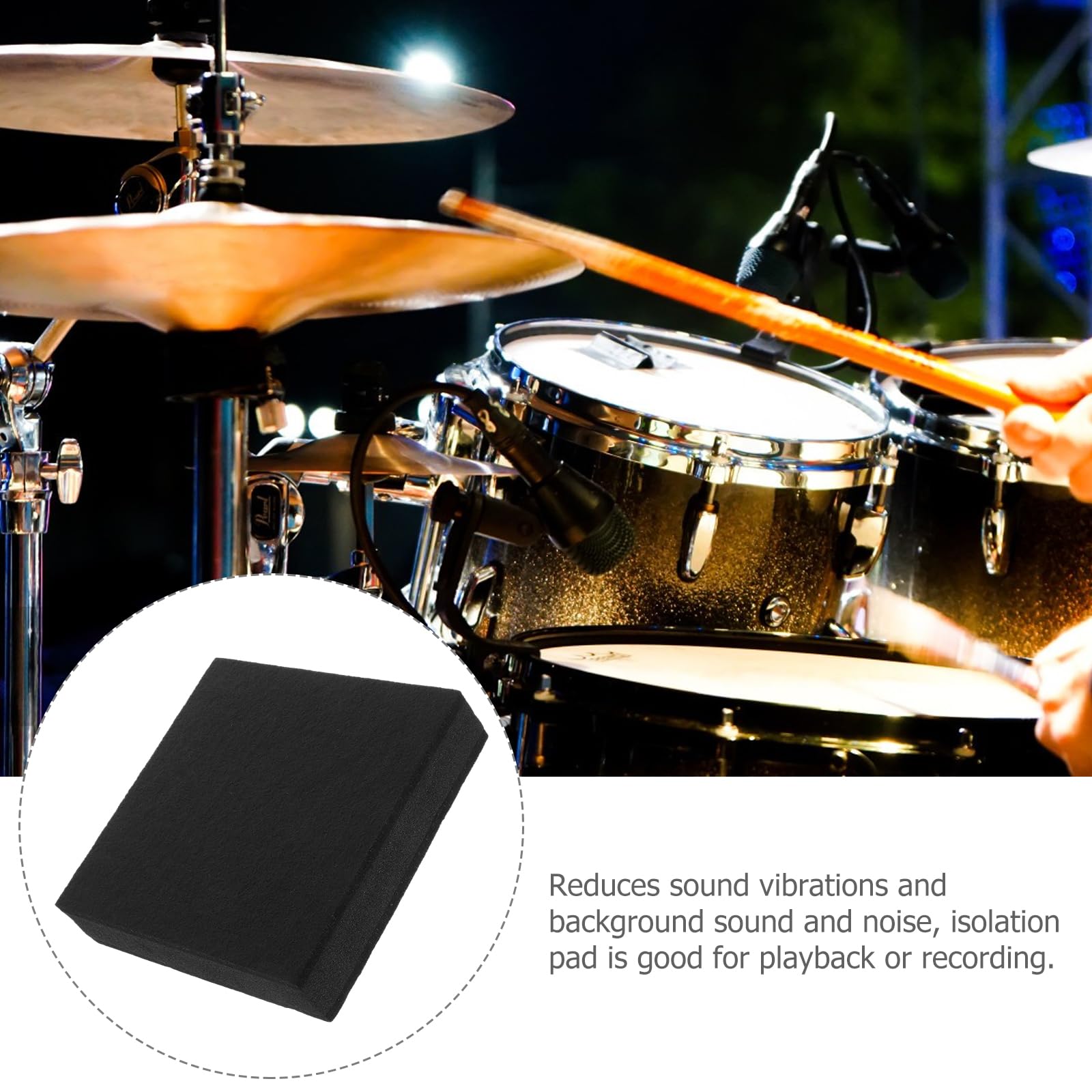 Abaodam Subwoofer Isolation Pad Soundproofing Equipment Soundproof Noise Dampening Pad Anti-Slip for Stage Studio Monitor Isolation Pads Stabilizer Speaker Base 20X20X4.8cm - Image 3