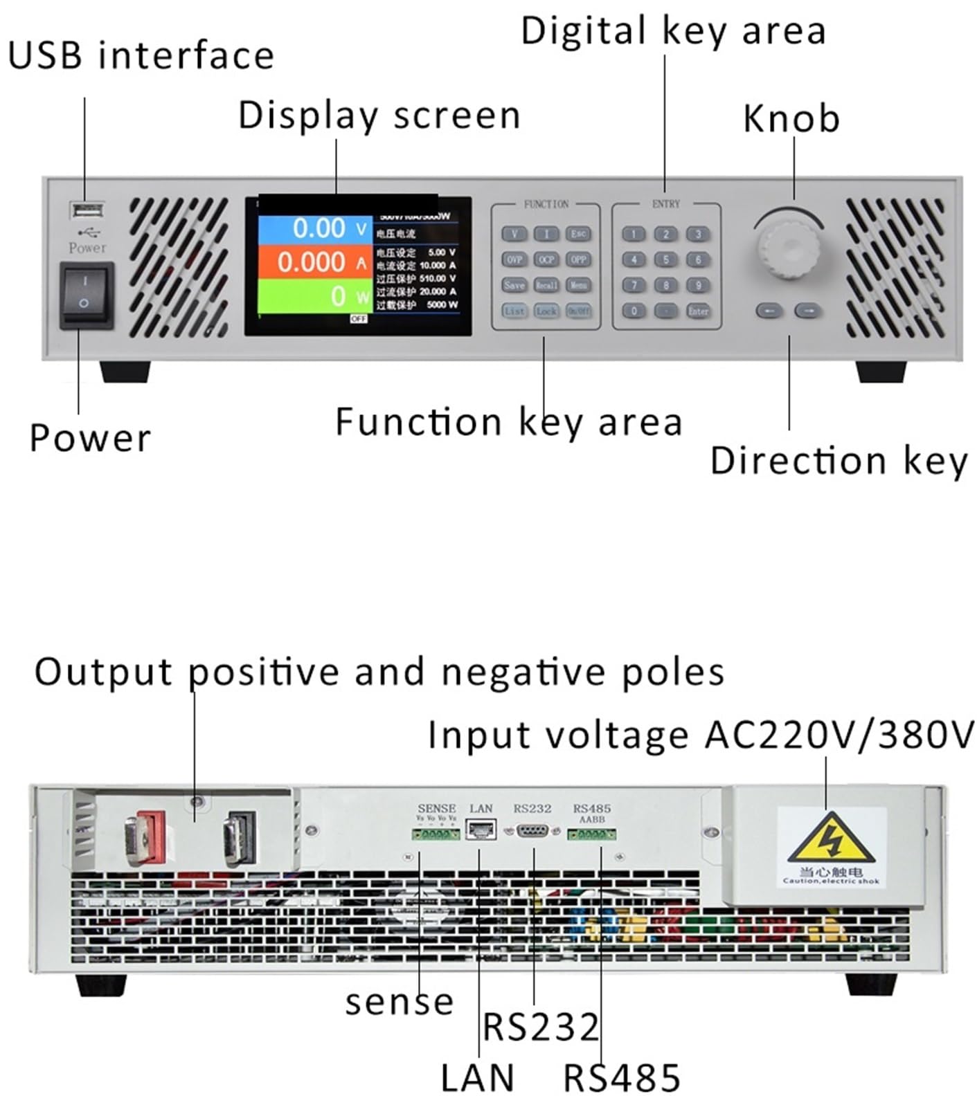 Fuente de alimentación CC variable, Fuente de alimentación regulada por voltaje ajustable CC constante programable corriente(MSP6518-150-12(150V 12A 1.8KW))