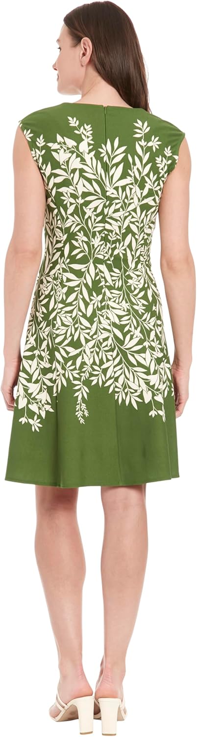 London Times Fit-and-Flare Summer V-Neck Bridal Shower, Wedding Guest, Casual Work Dresses for Women