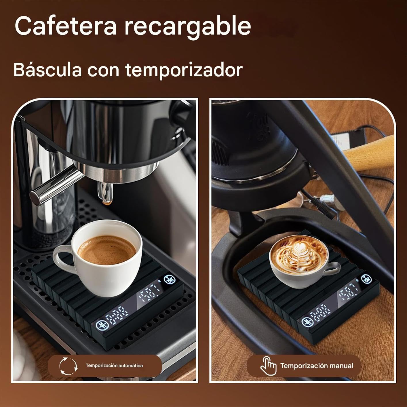 Bilancia per caffè con timer, misuratore ricaricabile | Bilancia digitale da caffè ad alta precisione, per cuocere, preparare infusi, cibo, polvere, casa, bar, ufficio, campeggio