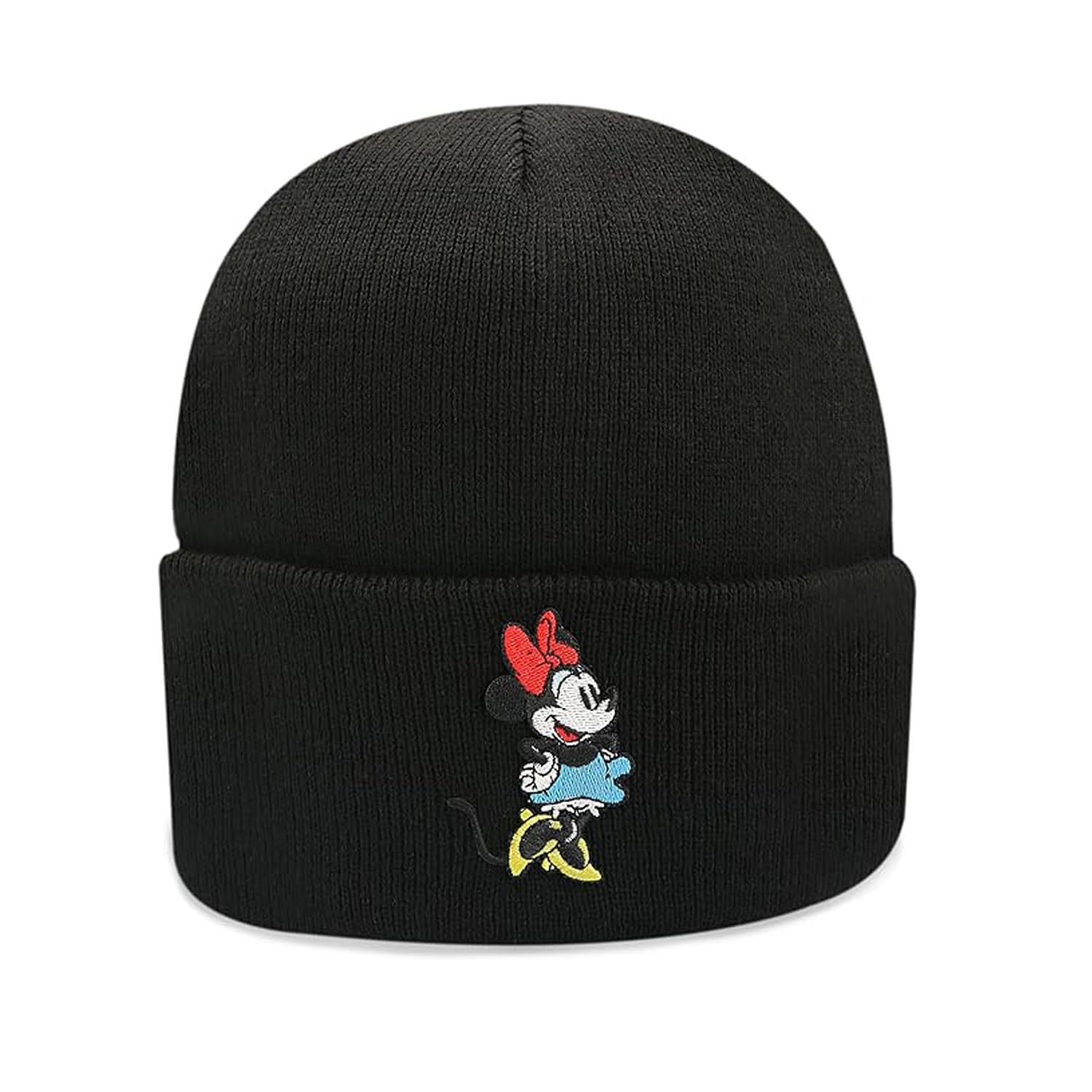 Disney Knit Beanie Winter Hat for Women Minnie Mouse, Black Beanie, Small-Large
