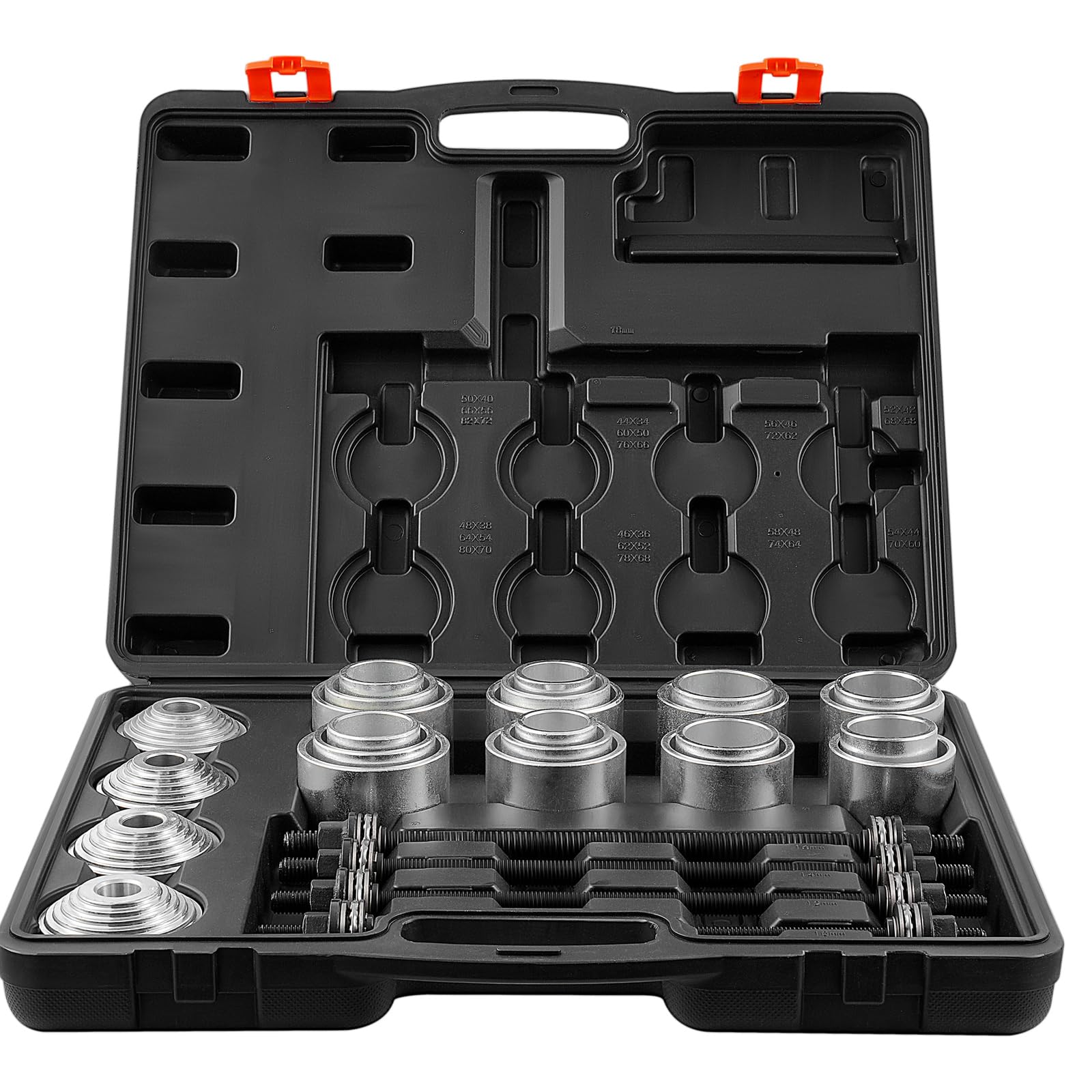 VEVOR Kit Manicotto di Trazione e Pressione da 36 Pezzi, Set di Rimozione e Installazione Cuscinetti a Boccola in Acciaio, con Custodia per Il Trasporto, Compatibilità Multi-Veicolo per Motori