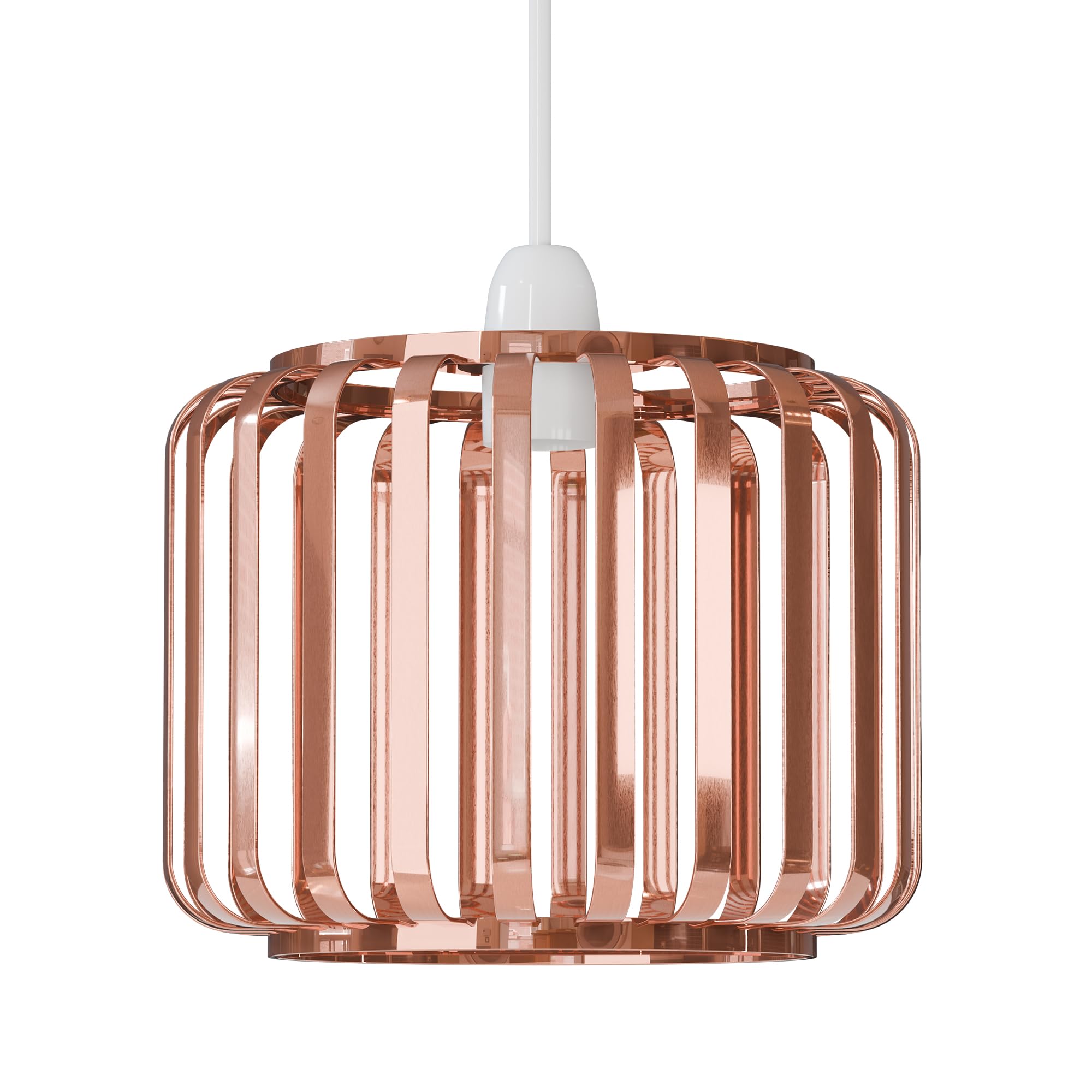 LEDSone Industrial Metal-Wire cage Lampshade, Vintage Black Ceiling-18cm Flat Lantern Rose Gold Lampshade for Kitchen, Living Room, hallways,Restaurant