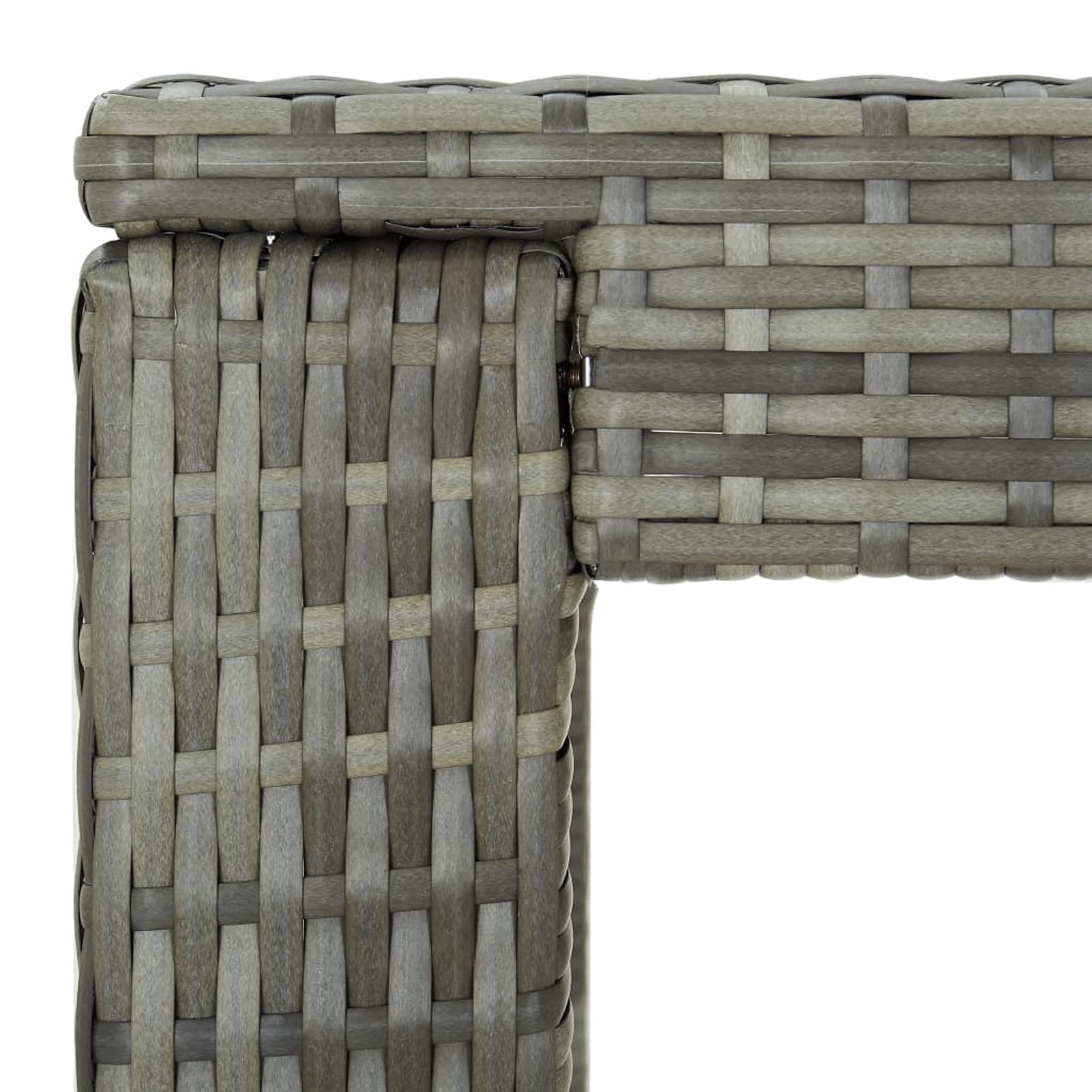 Tidyard Table de Bar de Jardin Table de Patio Table d'intérieur ou Extérieur Gris 100x60,5x110,5 cm Résine tressée