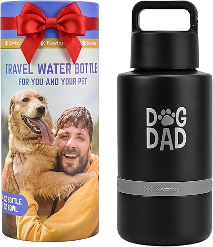 Miniatura 10 de Botella de agua aislada para perros con cuenco de viaje, regalo para amantes de los perros, dispensador de botella de agua portátil, accesorios para