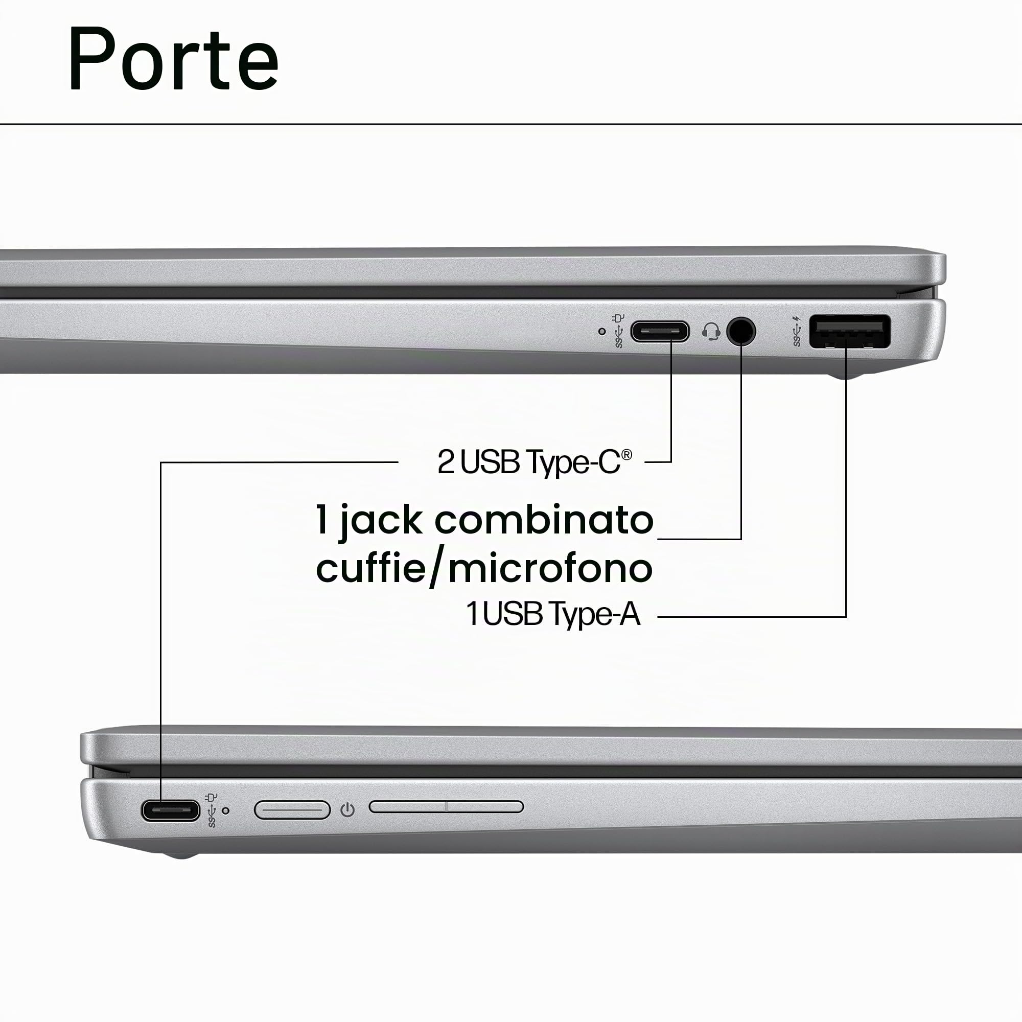 HP Chromebook X360 - Computer portatile Google 14" FHD (Intel N100, 4 GB RAM, 128 GB eMMC, ChromeOS) + abbonamento Google AI Pro con Gemini Pro e 2 TB di spazio di archiviazione per 3 mesi -QWERTY