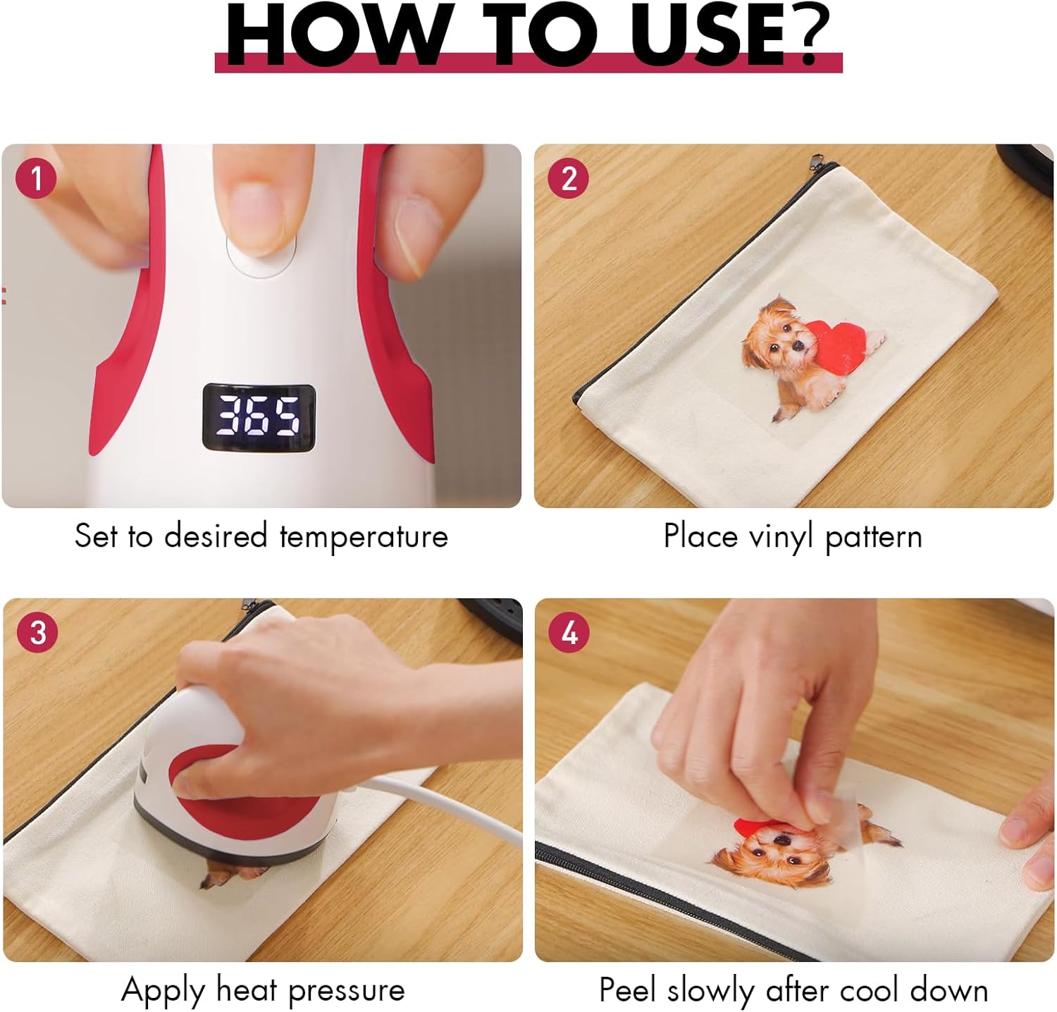 Easy Count E Mini Heat Press Machine, Small Heat Trasfer Machine Easy for Crafts, T-Shirt, Hats, Shoes, and Small HTV Vinyl Projects, Mini Portable Ironing Machine
