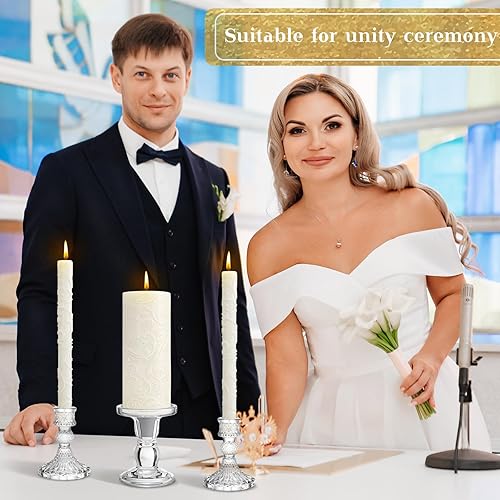 Vista 10 de Irenare Unity - Velas con soporte para ceremonia de boda, accesorios de decoración de boda, portavelas de cristal, vela para eventos formales