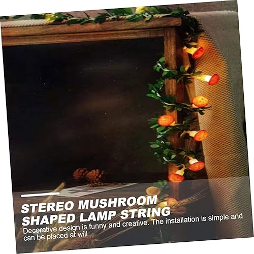 Miniatura 5 de Cadena de luz LED de hongos, 20 bombillas de 9.8 ft, no requiere batería para fiestas, bodas y decoración del hogar
