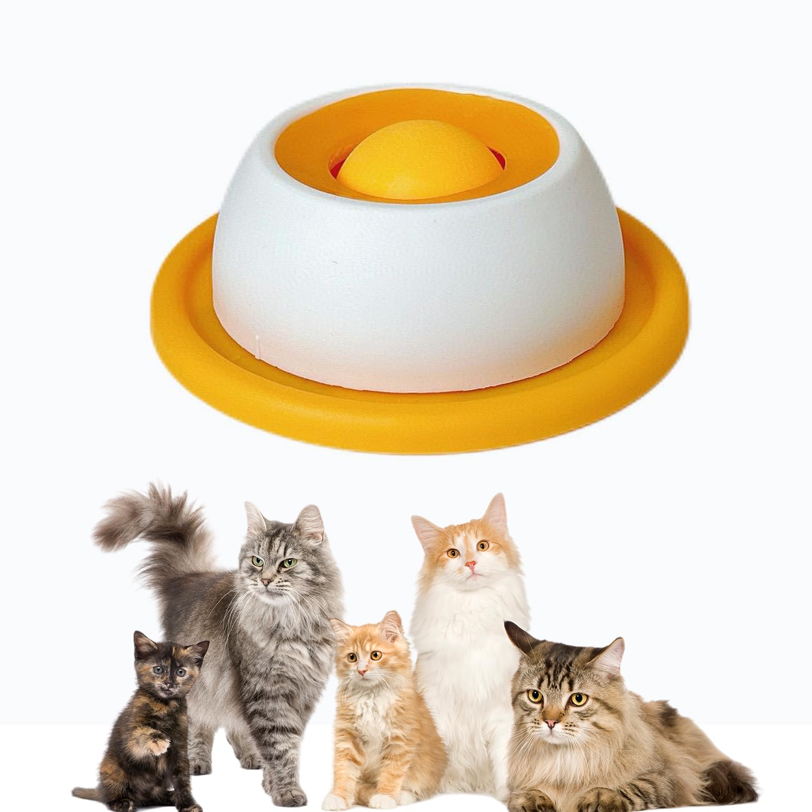 Dog Lick Bowl, Interactive Dogs Lick Toy, Dog Slow Feeding & Mental Enrichment, Dog Lick Ball, Pet Slow Feeder Bowl, with Suction Cup Non Slip Pet Accessories for Small & Medium Dogs Cats (yellow)